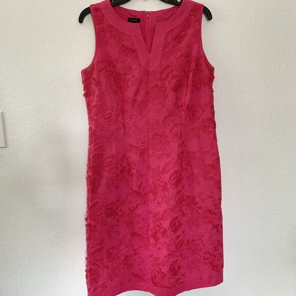 Talbots Pink Floral Raised Floral Embroidered Dress - Picture 1 of 10